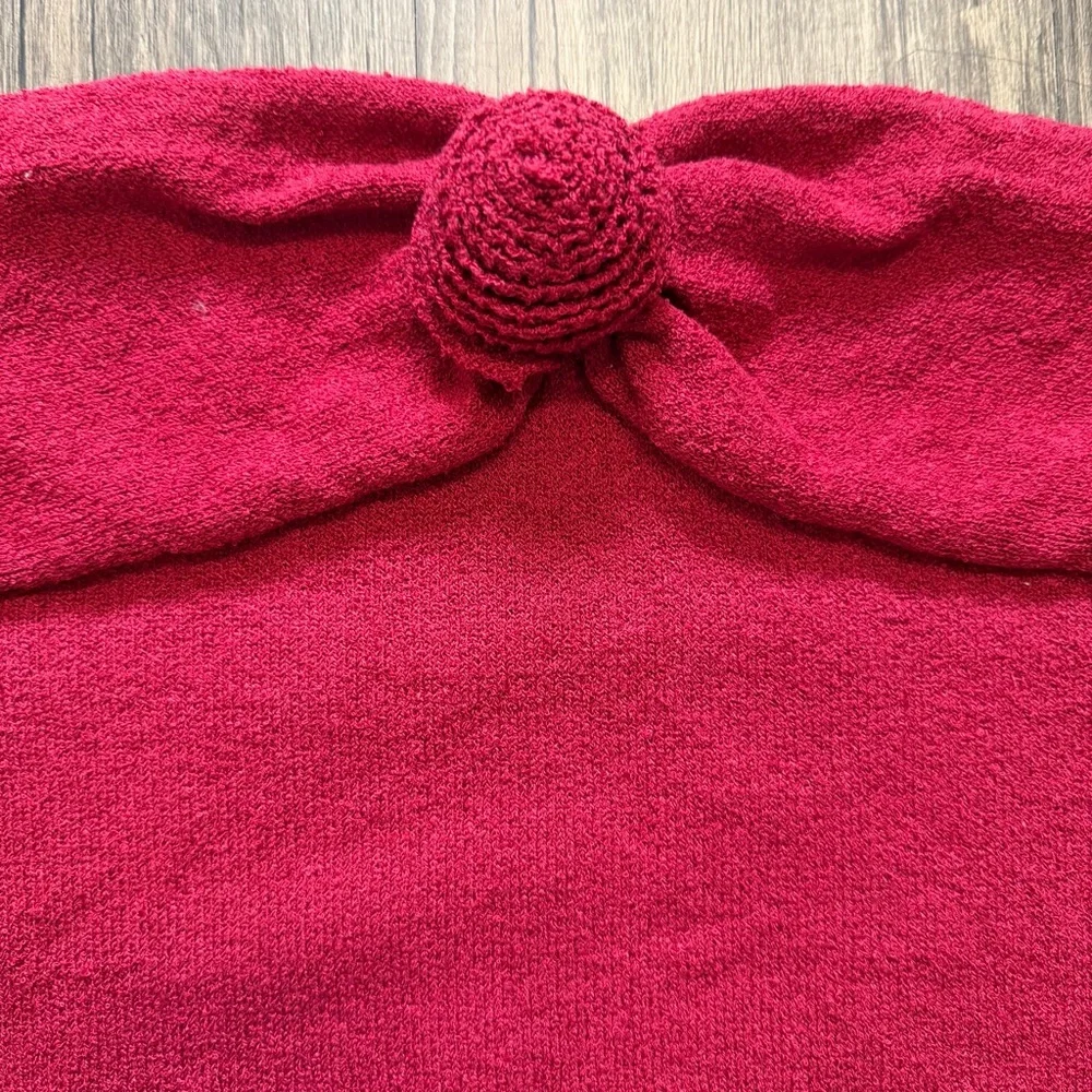 PEPPERMAYO Hidden Hills Knit Rose Strapless Tube Top Maroon Stretch Casual M/L - Picture 5 of 12
